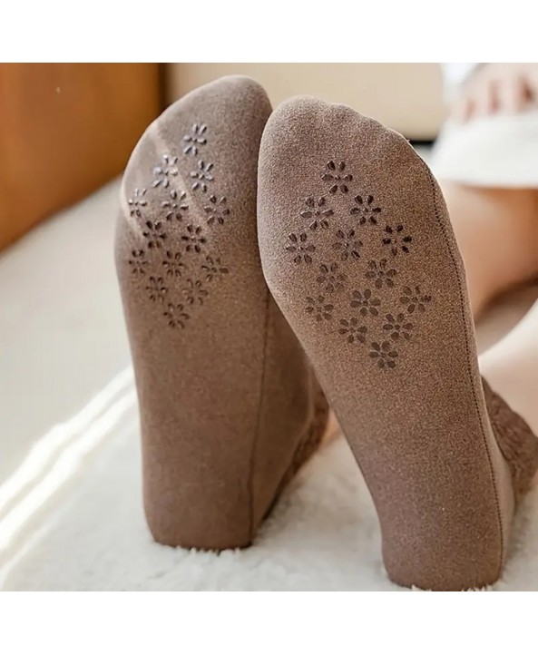 Чорапи тип терлик с дантела и силикон на стъпалата